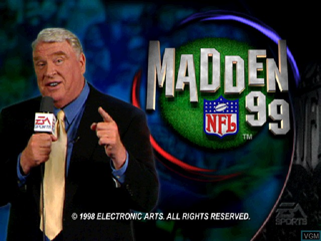 Image de l'ecran titre du jeu Madden NFL 99 sur Sony Playstation