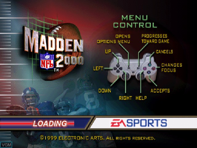 Image de l'ecran titre du jeu Madden NFL 2000 sur Sony Playstation