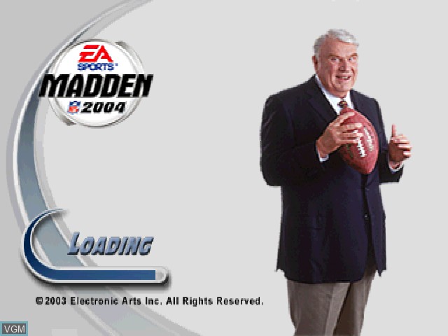 Image de l'ecran titre du jeu Madden NFL 2004 sur Sony Playstation