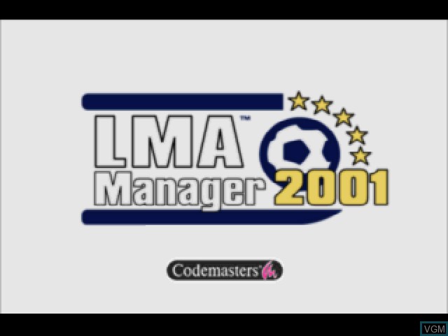 Image de l'ecran titre du jeu LMA Manager 2001 sur Sony Playstation