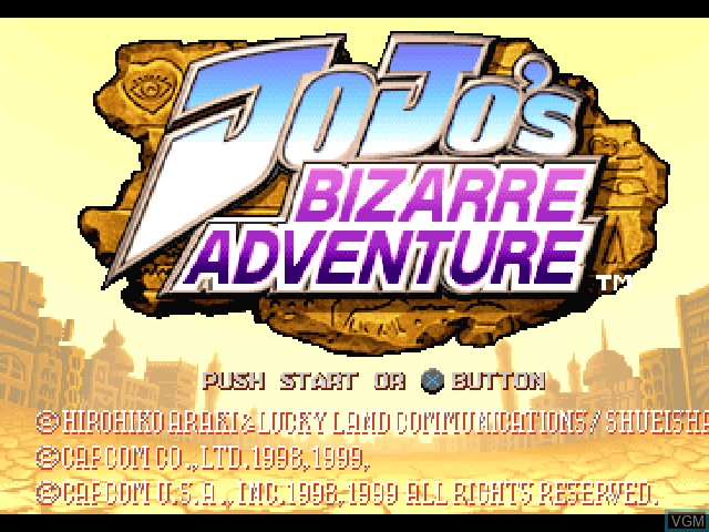 Image de l'ecran titre du jeu Jojo's Bizarre Adventure sur Sony Playstation