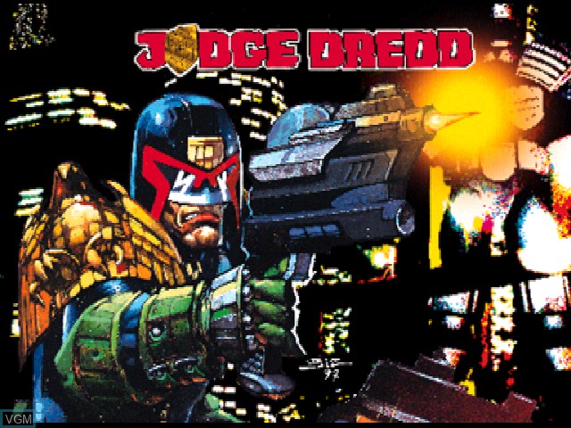 Image de l'ecran titre du jeu Judge Dredd sur Sony Playstation