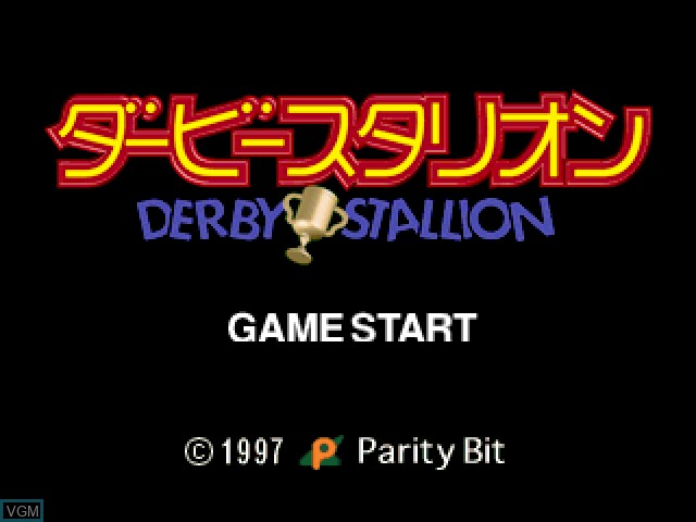 Image de l'ecran titre du jeu Derby Stallion sur Sony Playstation