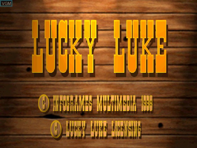 Image de l'ecran titre du jeu Lucky Luke sur Sony Playstation