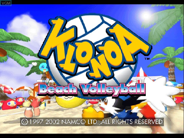 Image de l'ecran titre du jeu Klonoa Beach Volleyball sur Sony Playstation