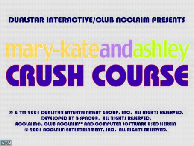Image de l'ecran titre du jeu Mary-Kate and Ashley - Crush Course sur Sony Playstation