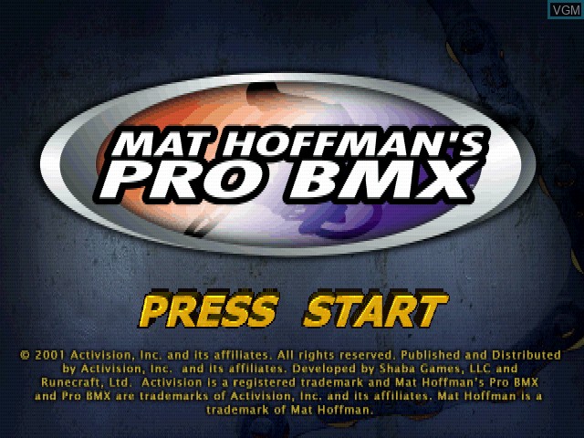 Image de l'ecran titre du jeu Mat Hoffman's Pro BMX sur Sony Playstation