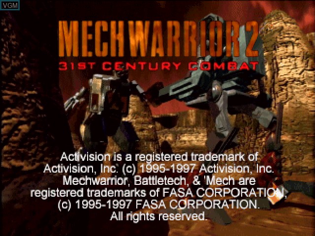 Image de l'ecran titre du jeu MechWarrior 2 - 31st Century Combat sur Sony Playstation
