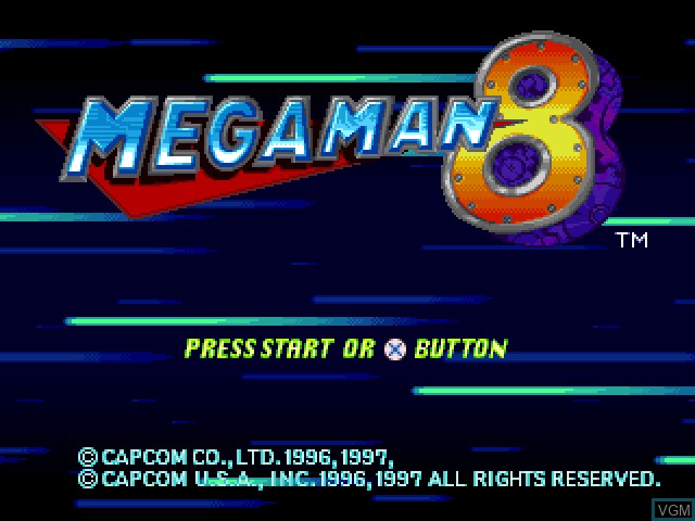 Image de l'ecran titre du jeu Mega Man 8 sur Sony Playstation