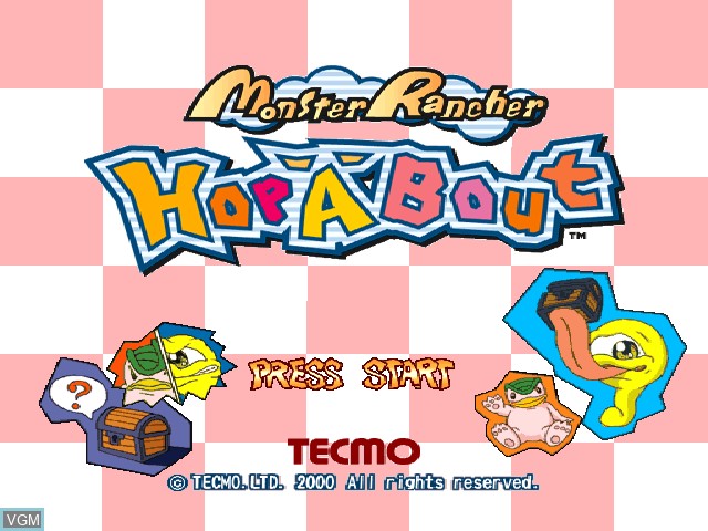 Image de l'ecran titre du jeu Monster Rancher Hop-A-Bout sur Sony Playstation