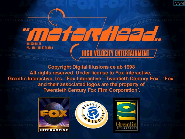 Image de l'ecran titre du jeu Motorhead sur Sony Playstation