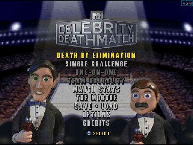 Image de l'ecran titre du jeu MTV's Celebrity Deathmatch sur Sony Playstation