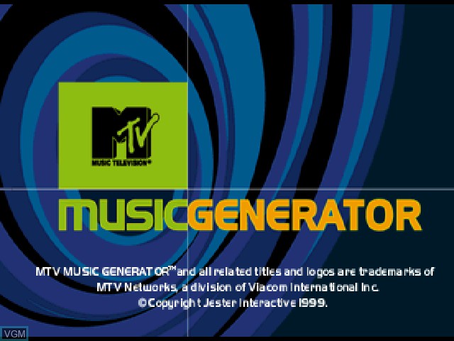 Image de l'ecran titre du jeu MTV Music Generator sur Sony Playstation