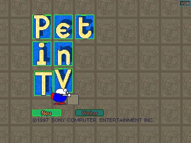 Image de l'ecran titre du jeu Pet in TV sur Sony Playstation