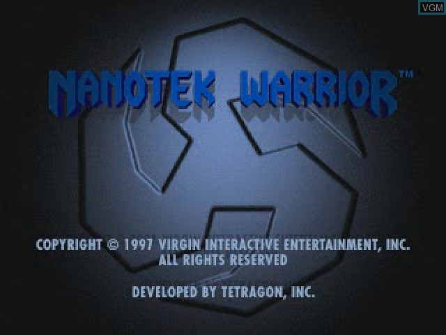 Image de l'ecran titre du jeu Nanotek Warrior sur Sony Playstation