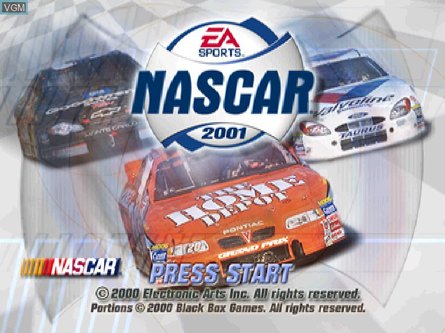 Image de l'ecran titre du jeu NASCAR 2001 sur Sony Playstation