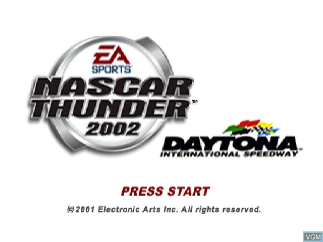 Image de l'ecran titre du jeu NASCAR Thunder 2002 sur Sony Playstation