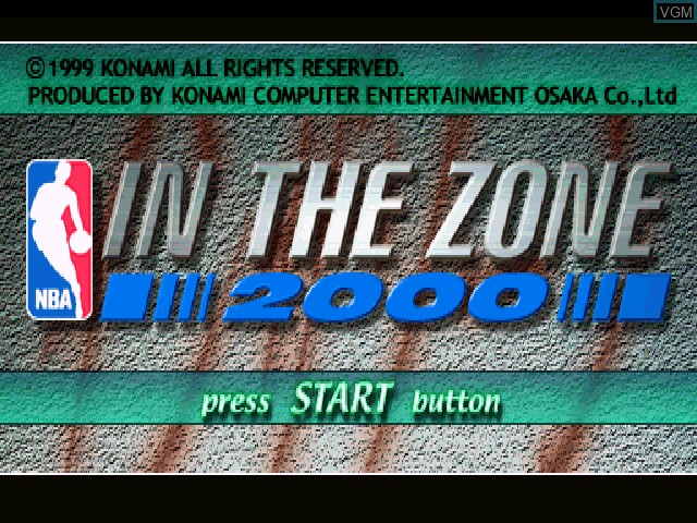 Image de l'ecran titre du jeu NBA In The Zone 2000 sur Sony Playstation