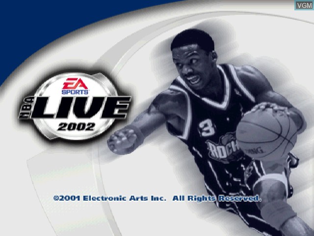 Image de l'ecran titre du jeu NBA Live 2002 sur Sony Playstation
