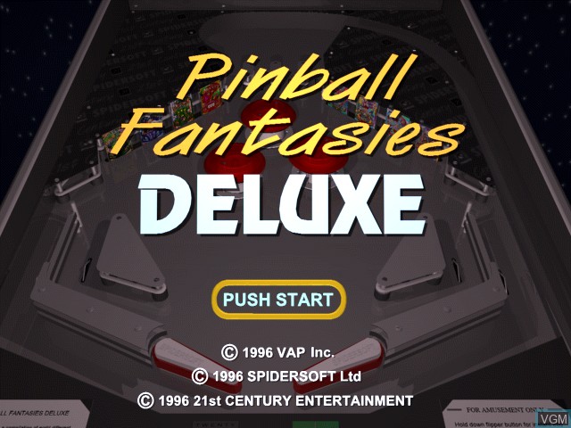 Image de l'ecran titre du jeu Pinball Fantasies Deluxe sur Sony Playstation