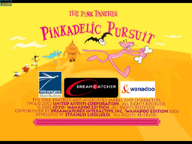 Image de l'ecran titre du jeu Pink Panther - Pinkadelic Pursuit sur Sony Playstation