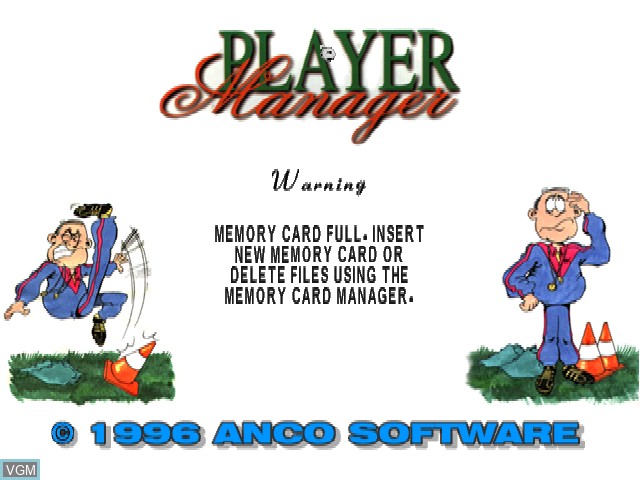 Image de l'ecran titre du jeu Player Manager sur Sony Playstation