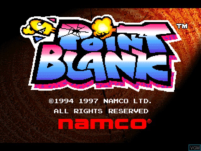 Image de l'ecran titre du jeu Point Blank sur Sony Playstation