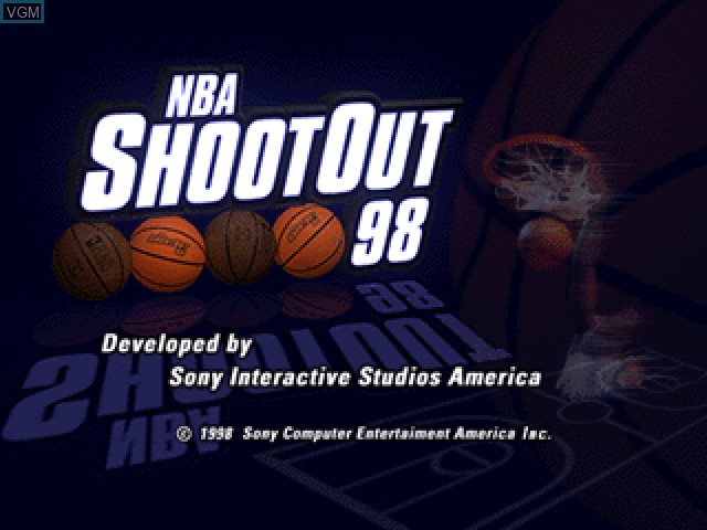 Image de l'ecran titre du jeu NBA ShootOut 98 sur Sony Playstation