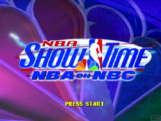 Image de l'ecran titre du jeu NBA Showtime - NBA on NBC sur Sony Playstation