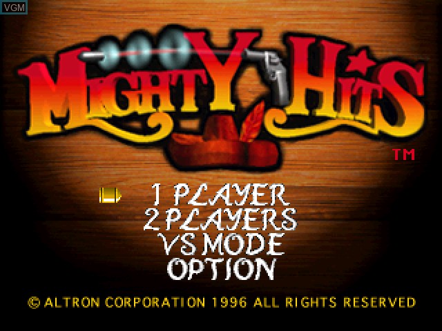 Image de l'ecran titre du jeu Mighty Hits sur Sony Playstation