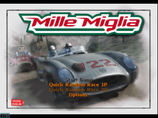 Image de l'ecran titre du jeu Mille Miglia sur Sony Playstation