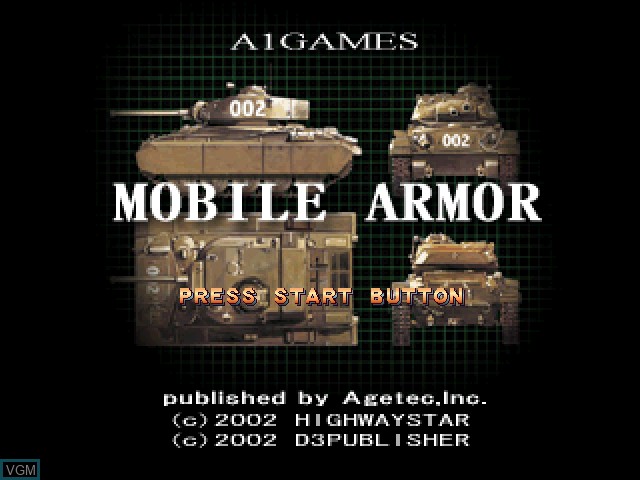 Image de l'ecran titre du jeu Mobile Armor sur Sony Playstation