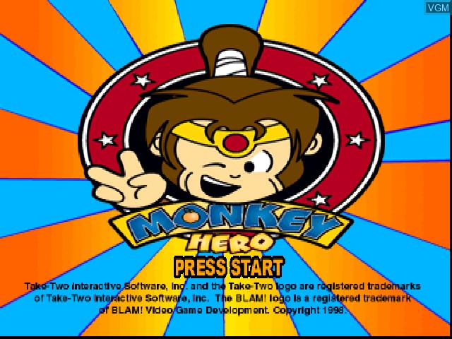 Image de l'ecran titre du jeu Monkey Hero sur Sony Playstation