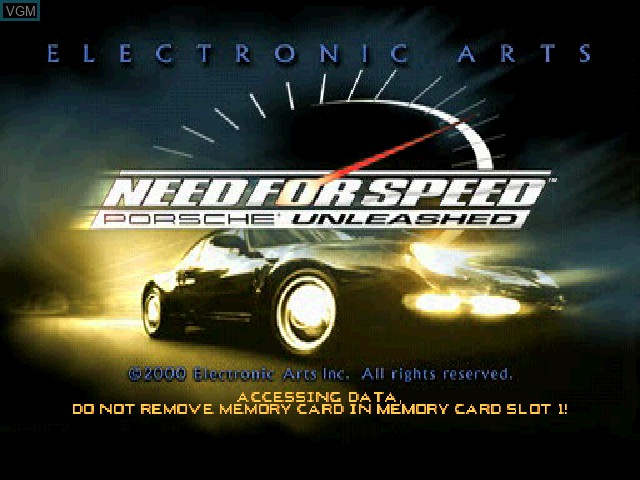 Image de l'ecran titre du jeu Need for Speed - Porsche Unleashed sur Sony Playstation