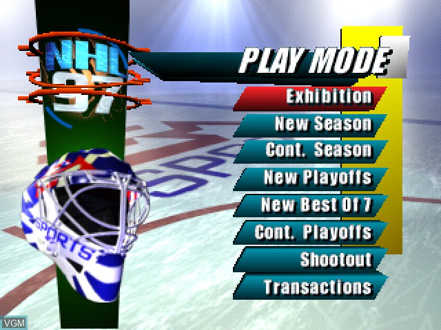 Image de l'ecran titre du jeu NHL 97 sur Sony Playstation