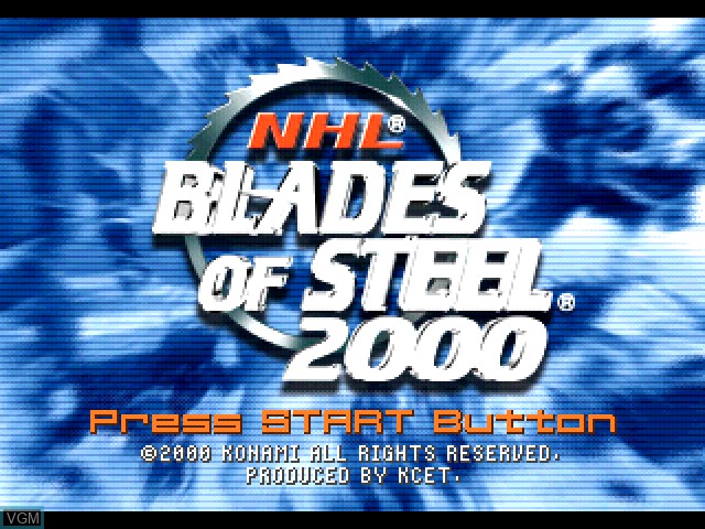Image de l'ecran titre du jeu NHL Blades of Steel 2000 sur Sony Playstation