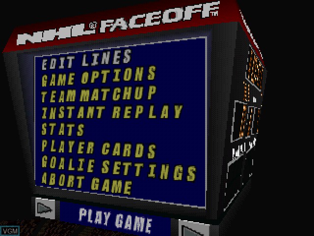 Image de l'ecran titre du jeu NHL Faceoff sur Sony Playstation