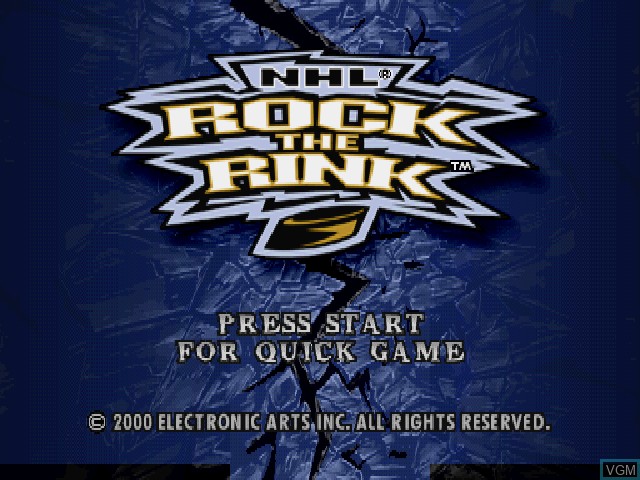 Image de l'ecran titre du jeu NHL Rock the Rink sur Sony Playstation
