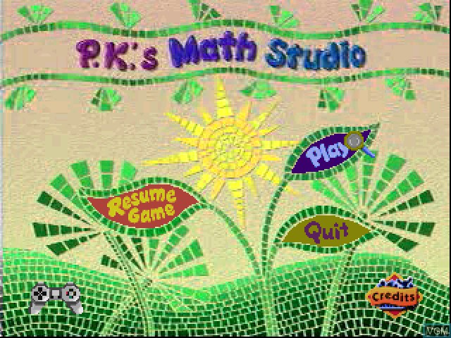 Image de l'ecran titre du jeu P.K.'s Math Studio 1 sur Sony Playstation
