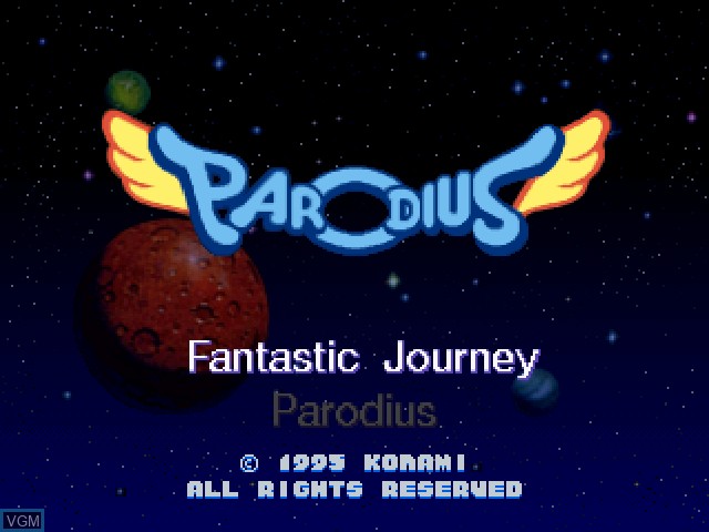 Image de l'ecran titre du jeu Parodius sur Sony Playstation