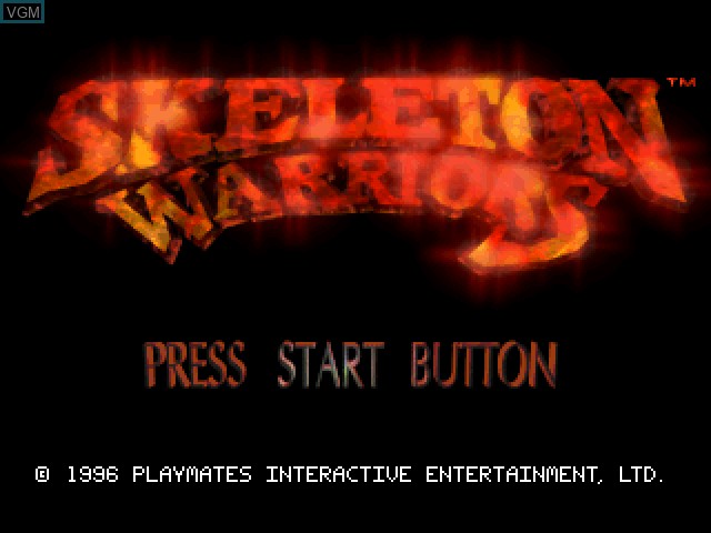 Image de l'ecran titre du jeu Skeleton Warriors sur Sony Playstation
