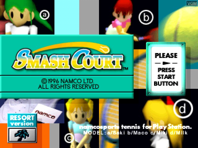 Image de l'ecran titre du jeu Smash Court sur Sony Playstation