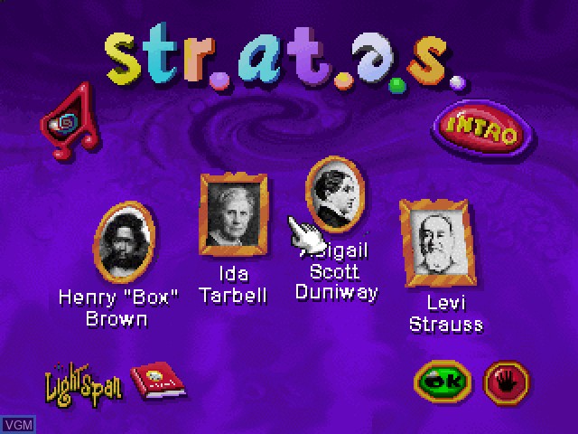 Image de l'ecran titre du jeu Str.at.e.s. 8 - Riddle Wrangler! sur Sony Playstation