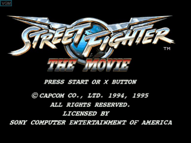 Image de l'ecran titre du jeu Street Fighter - The Movie sur Sony Playstation