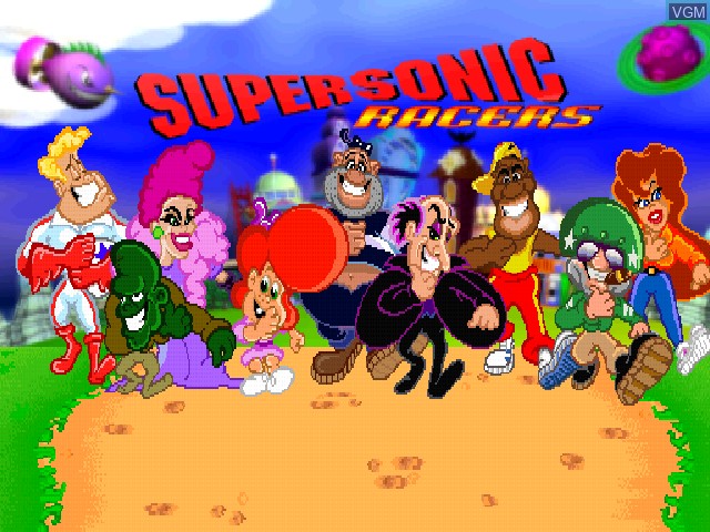 Image de l'ecran titre du jeu Supersonic Racers sur Sony Playstation