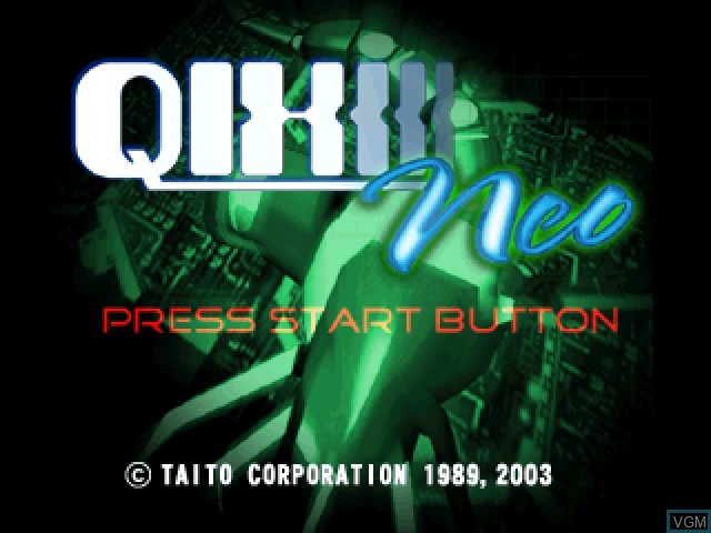 Image de l'ecran titre du jeu Qix Neo sur Sony Playstation
