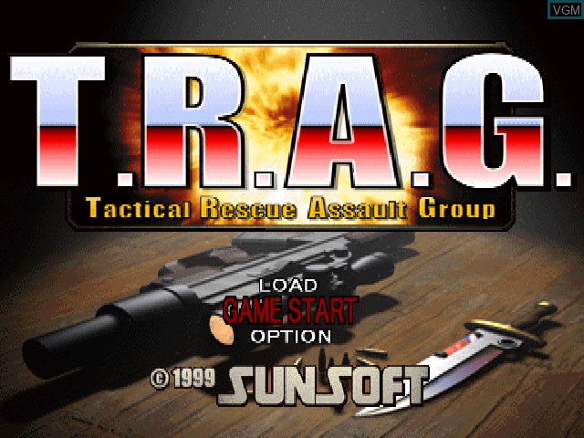 Image de l'ecran titre du jeu T.R.A.G. - Tactical Rescue Assault Group - Mission of Mercy sur Sony Playstation