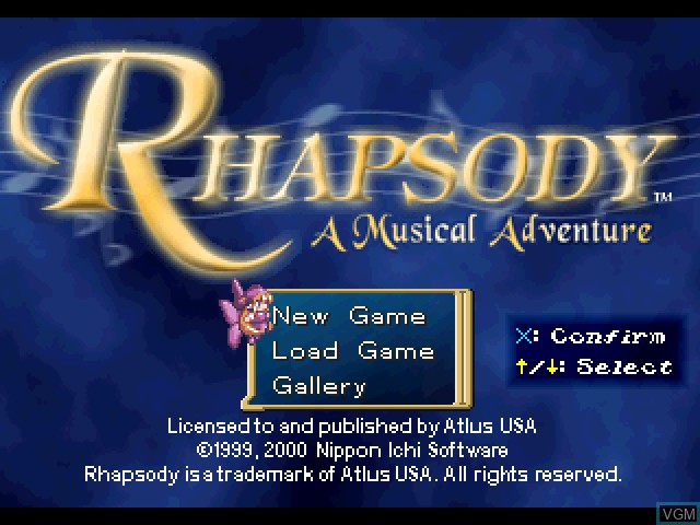 Image de l'ecran titre du jeu Rhapsody - A Musical Adventure sur Sony Playstation