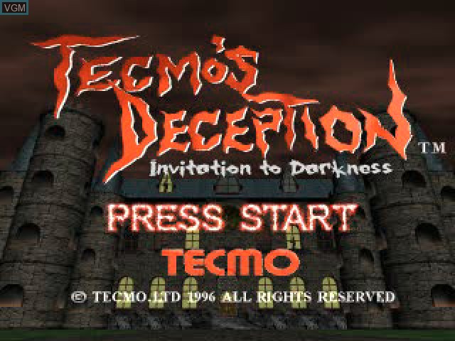 Image de l'ecran titre du jeu Tecmo's Deception - Invitation to Darkness sur Sony Playstation