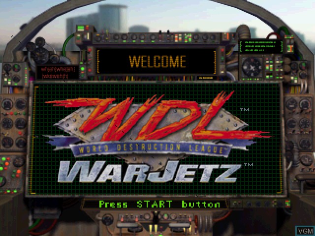 Image de l'ecran titre du jeu World Destruction League - WarJetz sur Sony Playstation